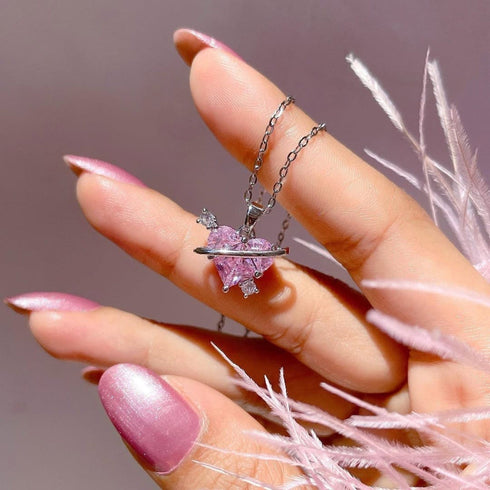 Hallmark Silver Cute Pink Heart Pendant