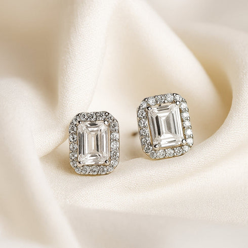 Zarkan Cute Stud AD Pure Silver Earring