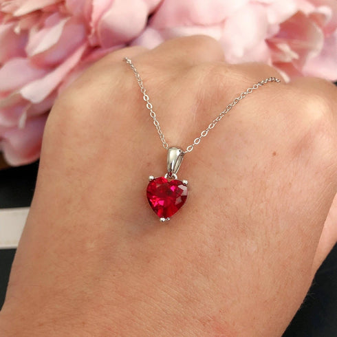 Hallmark Silver Marine Ruby Heart Pendant