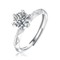 2 Carat Moissanite Diamond Solitaire Royal Love Silver Ring For Women - Free Size