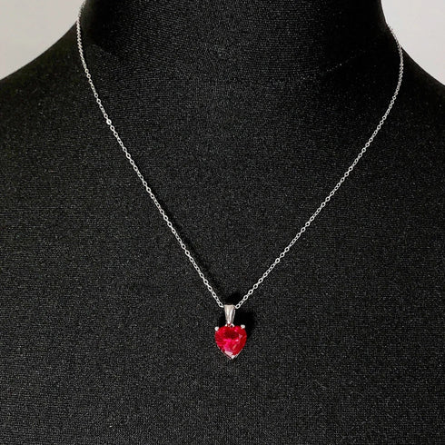 Hallmark Silver Marine Ruby Heart Pendant