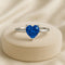 Zarkan Navy Blue Heart Silver Ring