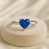 Zarkan Navy Blue Heart Silver Ring