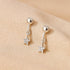 Zarkan 925 Silver Barbell Star Dangle Earrings