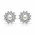 Floral Pearl AD Pure Silver Earrings
