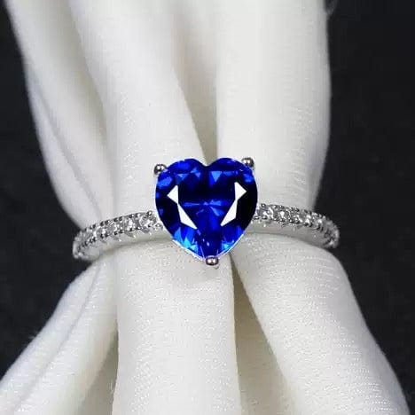 Hallmark Silver Timeless Heart & Sapphire Ring