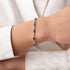 Hallmark Silver Dark Bule Baguette Stone Detailed Bracelet