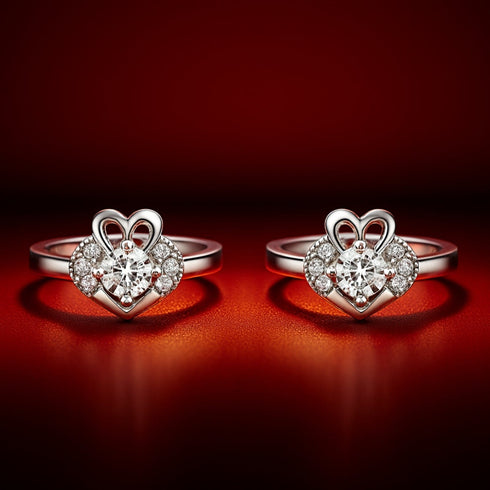 Zarkan A Heart For A Heart Silver Toe Rings