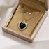 Hallmarked Silver Black Heart Pendant With Chain