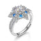 Hallmark Silver Premium White & Blue American Diamond Ring