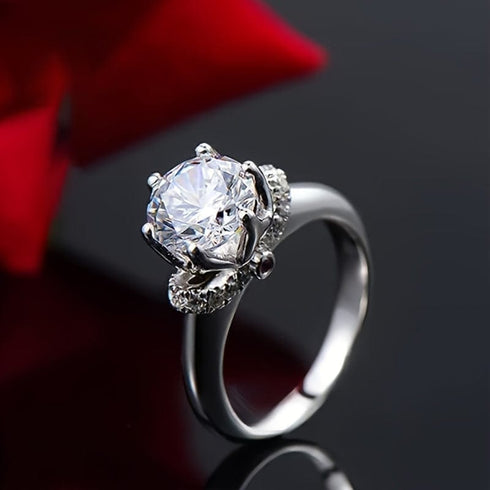 Zarkan 925 Silver Premier Solitaire American Diamond Ring
