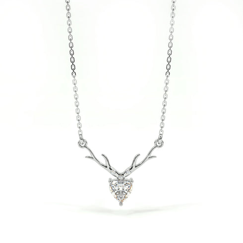 925 Silver Deer Heart Necklace For Dear Love