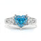 Zarkan Royal Blue Diamond Hallmarked Silver Love Ring