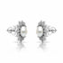 Floral Pearl AD Pure Silver Earrings