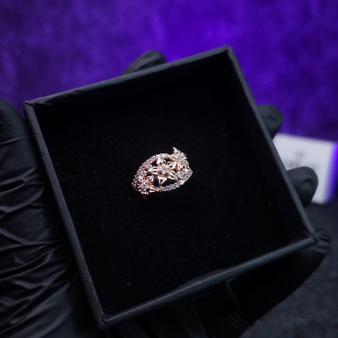 Hallmark Silver Zarkan Rose Gold Floral Ring