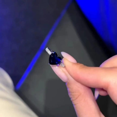 Hallmark Silver Timeless Heart & Sapphire Ring And Pendant Gift Set