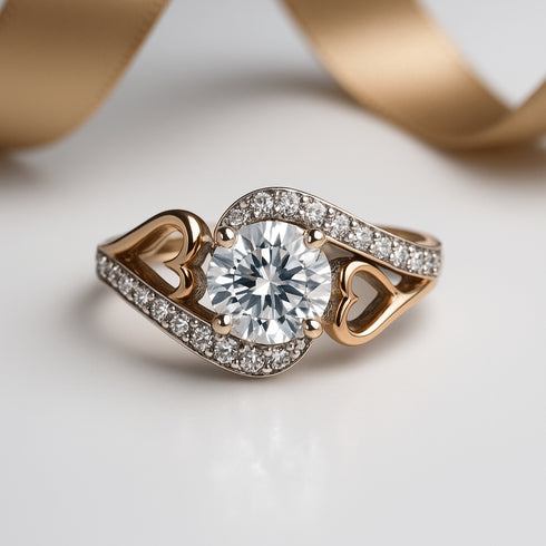 Hallmark Silver Chromium Heart Classy Ring