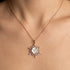 Hallmark Silver Snow Flower Rose Gold Pendant
