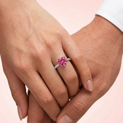 Hallmark Silver Pink Blush Heart Ring
