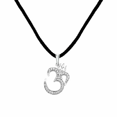 Zarkan 925 Silver OM Trishul Pendant