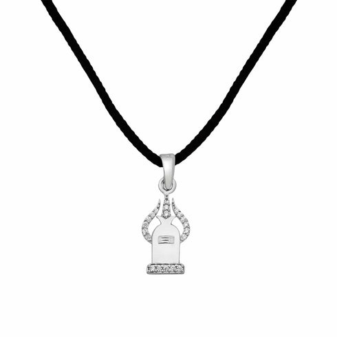 Zarkan Silver Shiv Trishul & Lingam Pendant