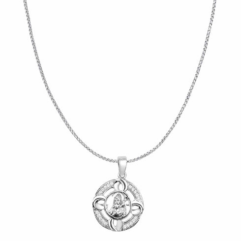 Zarkan 925 Silver Om Shiva Pendant With Chain