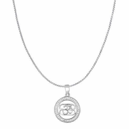 Zarkan Silver OM Pendant With Chain