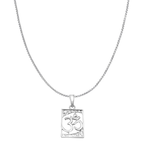 Zarkan 925 Silver OM Pendant With Chain