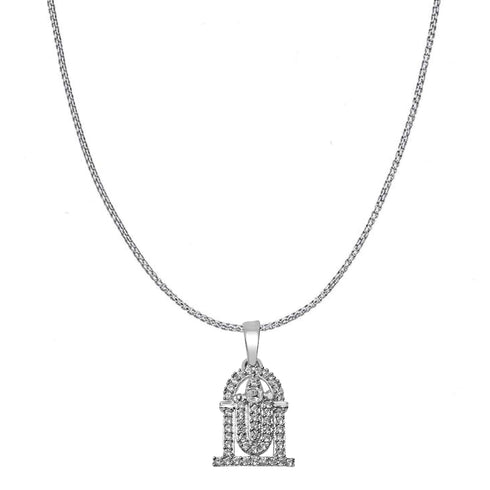 Zarkan 925 Silver Shree Balaji Pendant with chain