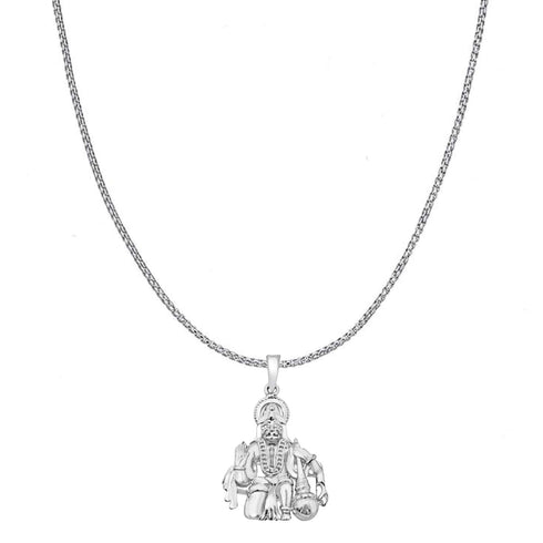 Zarkan 925 Silver Hanuman Ji Pendant With Chain
