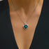 Hallmarked Silver Emerald Heart Pendant With Chain