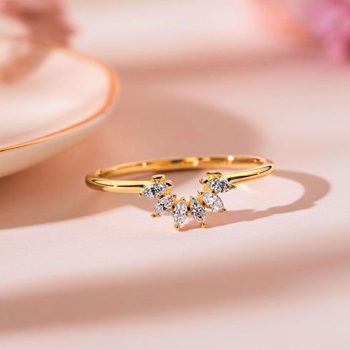 Hallmark Silver Elegance Minimal Gold Plated Ring