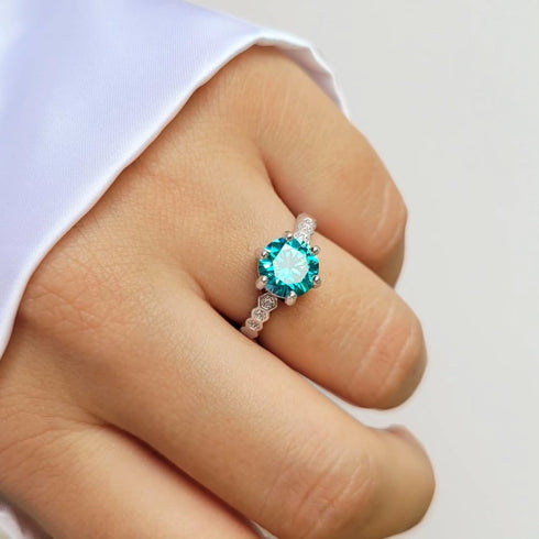 Hallmark Silver Frozen Blue Ring