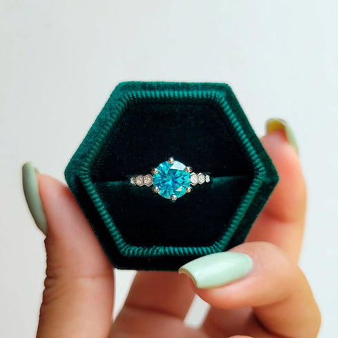 Hallmark Silver Frozen Blue Ring