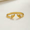 Hallmark Silver Angel Wings Minimal Gold Plated Ring