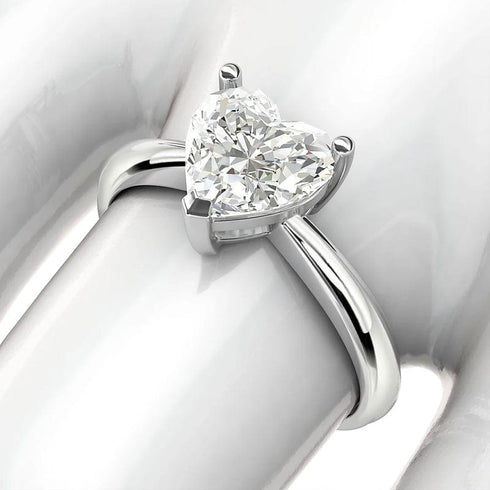 1.2 Carat Moissanite Diamond Glow Heart 925 Silver Ring for women - Free Size