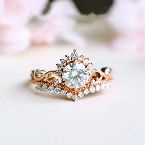 Zarkan 925 Silver Crown Rose Gold Ring