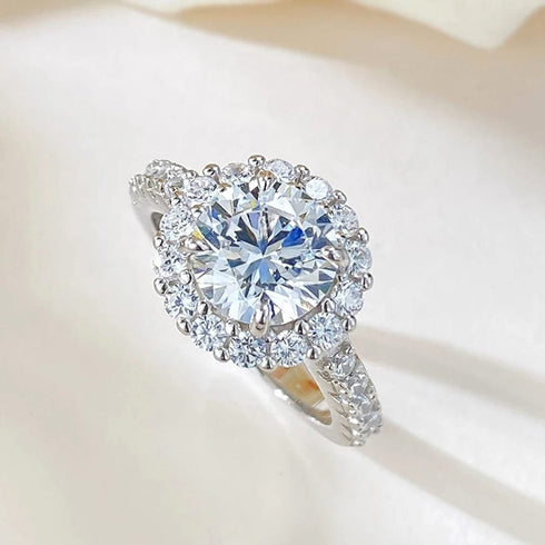 Zarkan Premium Diamond Hallmarked Silver Love Ring