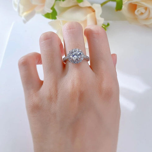 Zarkan Premium Diamond Hallmarked Silver Love Ring