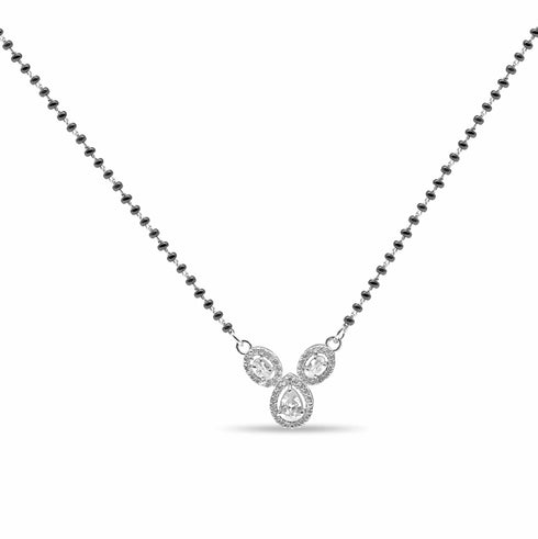 Zarkan 925 Silver Link Water Drop Mangalsutra