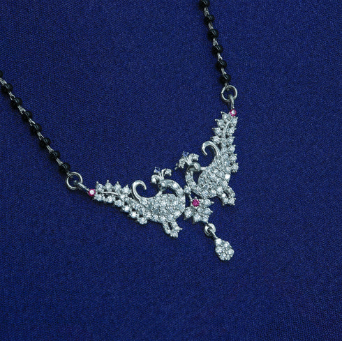 Zarkan 925 Silver Peacock Love Mangalsutra