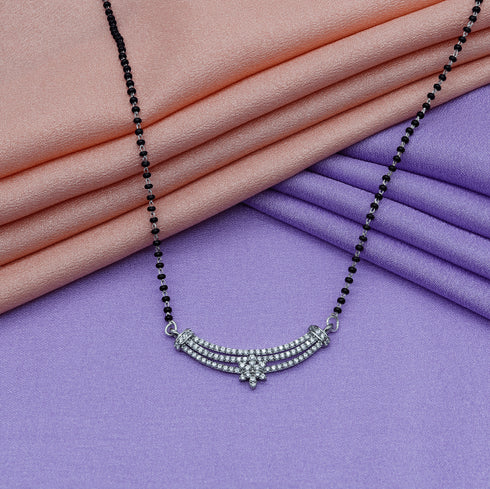 Zarkan 925 Silver Blossom Flower Mangalsutra