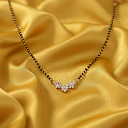 Hallmark Silver Suman Gold Plated Mangalsutra