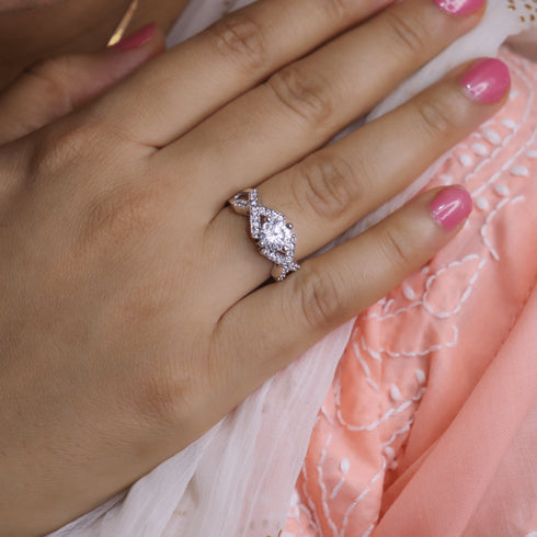 Infinity Love 925 Silver Ring With AD