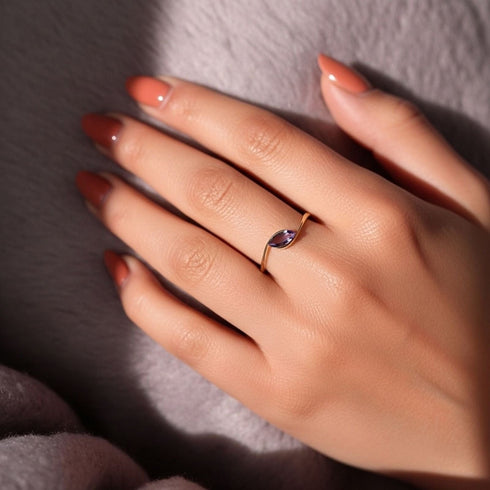 Hallmark Silver Leaf Grace Sterling Gold Plated Ring