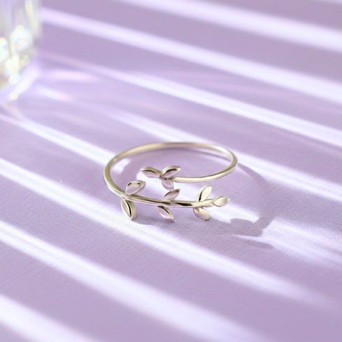 Hallmark Silver Minimal Olive Leaf Ring