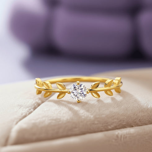 Hallmark Silver Evergreen Gold Plated Ring