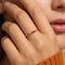 Hallmark Silver Minimal Ruby Stone Gold Plated Ring