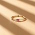 Hallmark Silver Minimal Ruby Stone Gold Plated Ring