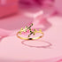 Hallmark Silver Elegant Olive Leaf Gold Plated Ring
